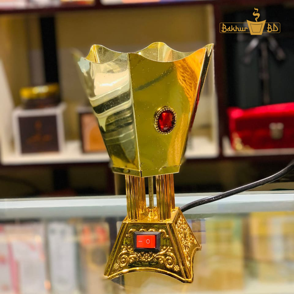 Hanso electric incense burner for bakhoor, Metal Incense Burner Enhance Your Space with Aromatherapy Elegance (Gold 7)